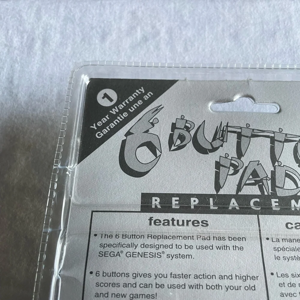 Genesis 6-Button Controller - Classic Black Gaming Pad Sealed Vintage